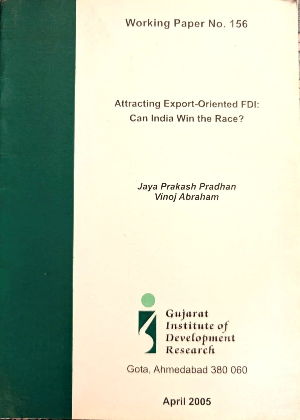 Contributions at Gujarat Institute of Development Research: Research and Policy Impact 4 GIDR