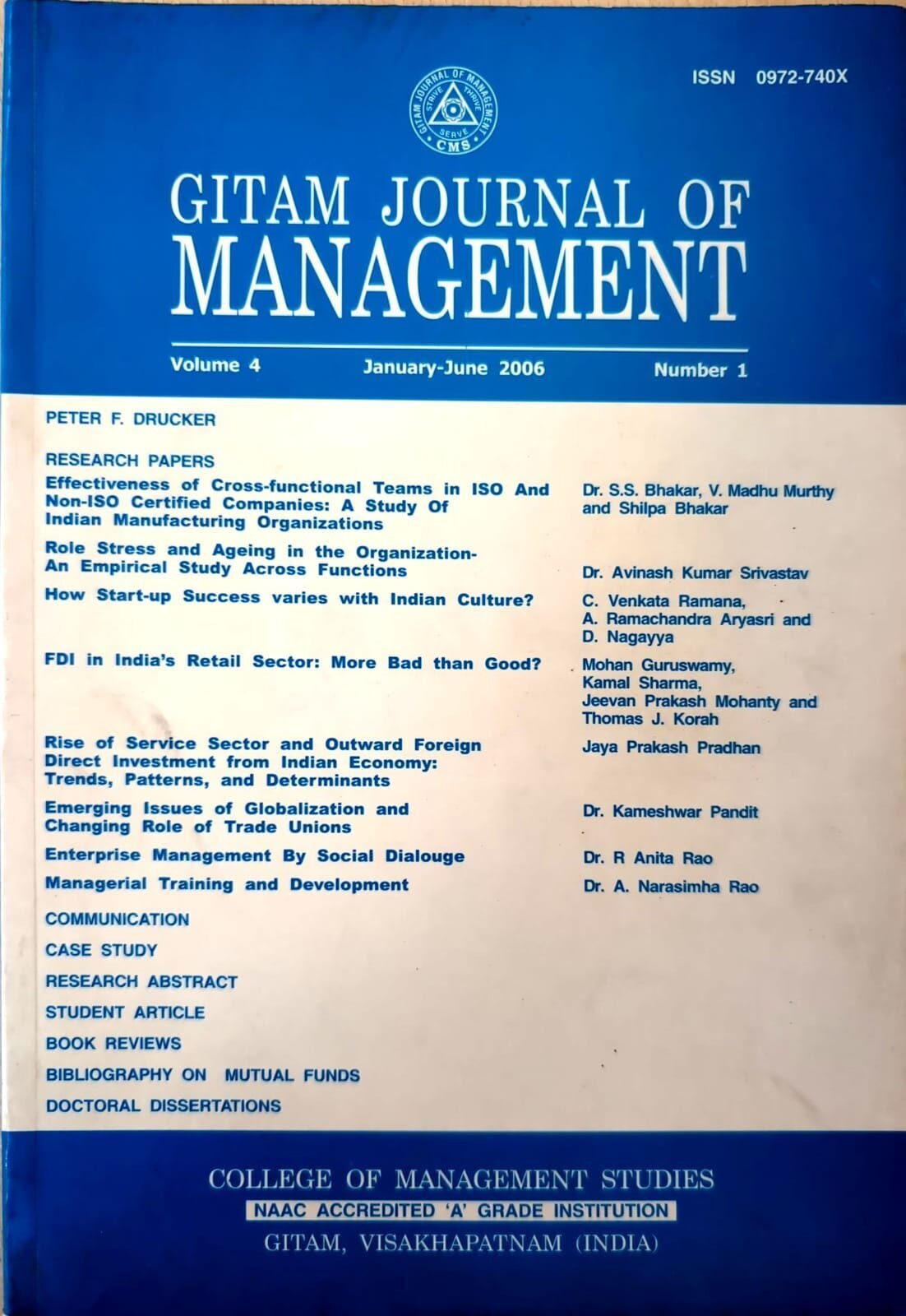 Gitam Journal of Management 4 1 2006