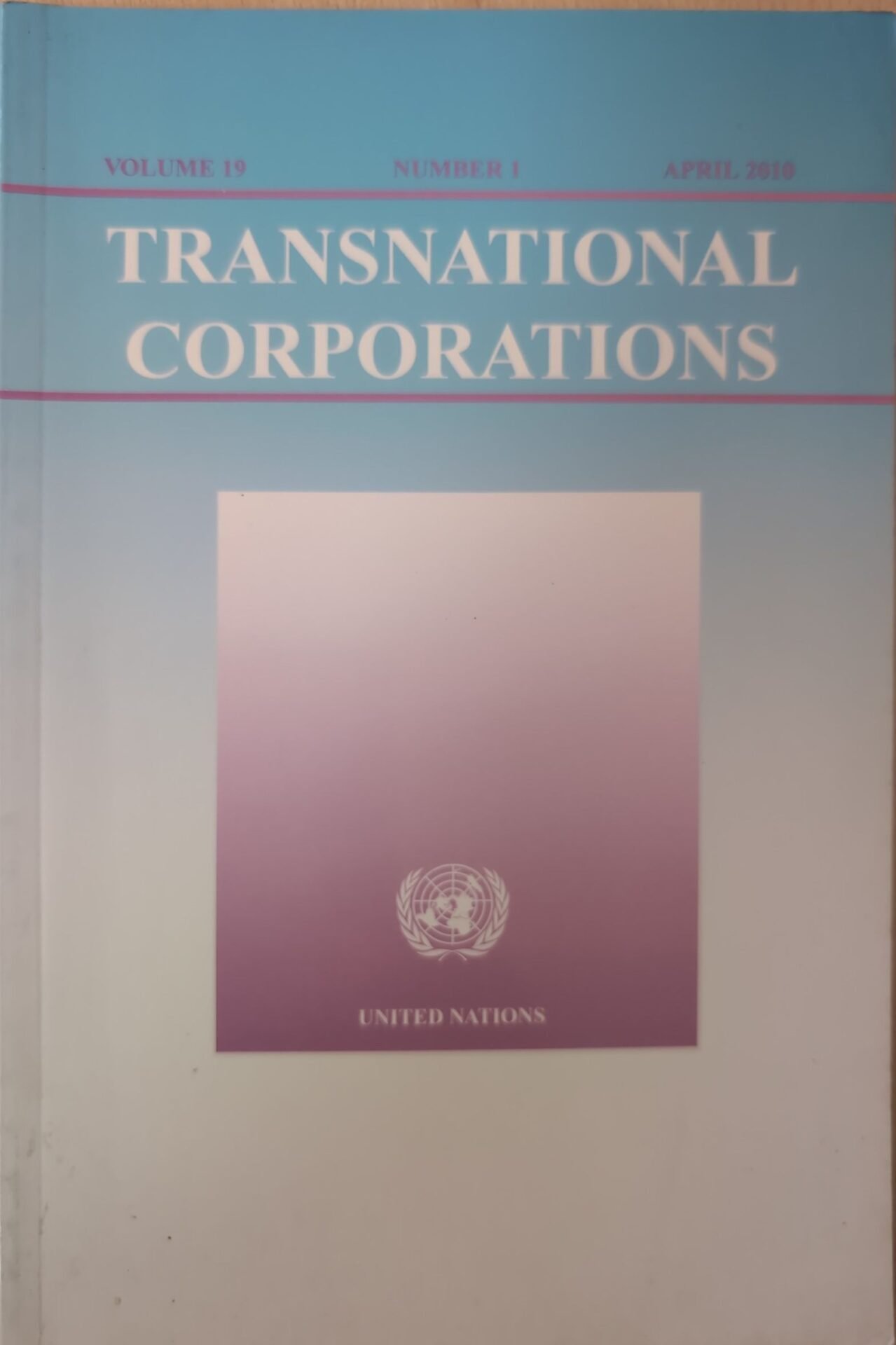 Transnational Corporations 19 1 2010