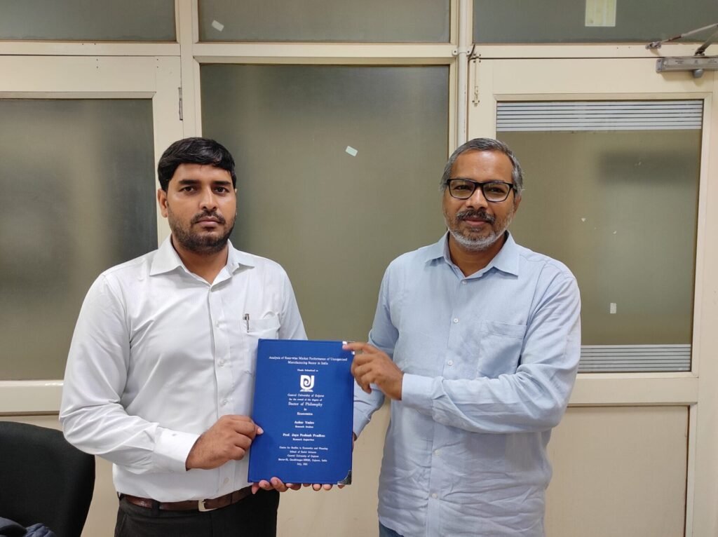 Dr. Yadav at his Ph.D. submission, Central University of Gujarat, 2021